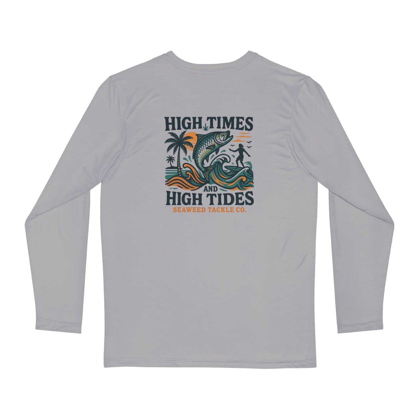 Men's Long Sleeve Fishing Shirt - 'High Times and High Tides', Outdoor Apparel, Gift for Fishermen, Summer Style, Beach Wear