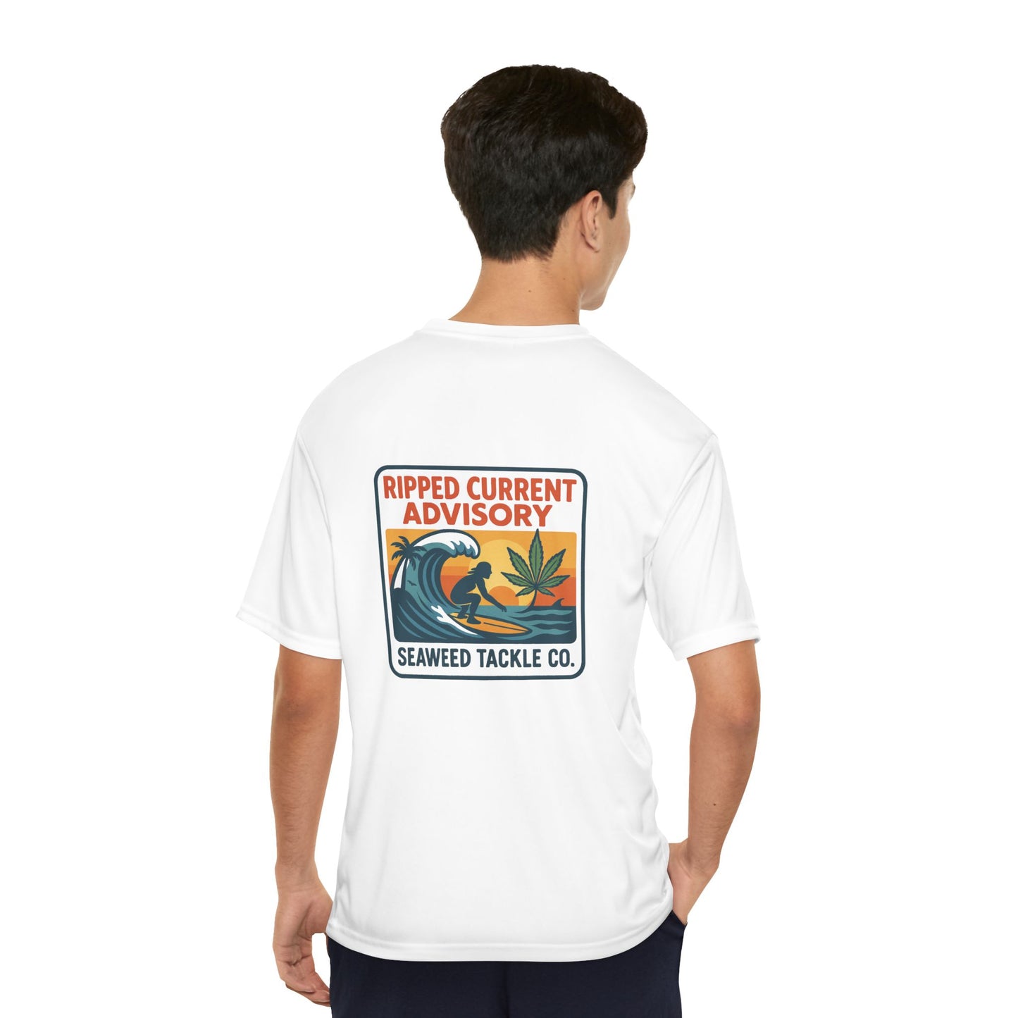 Ripped Current Advisory Men's Performance T-Shirt - Ideal for Surfing and Beach Adventures