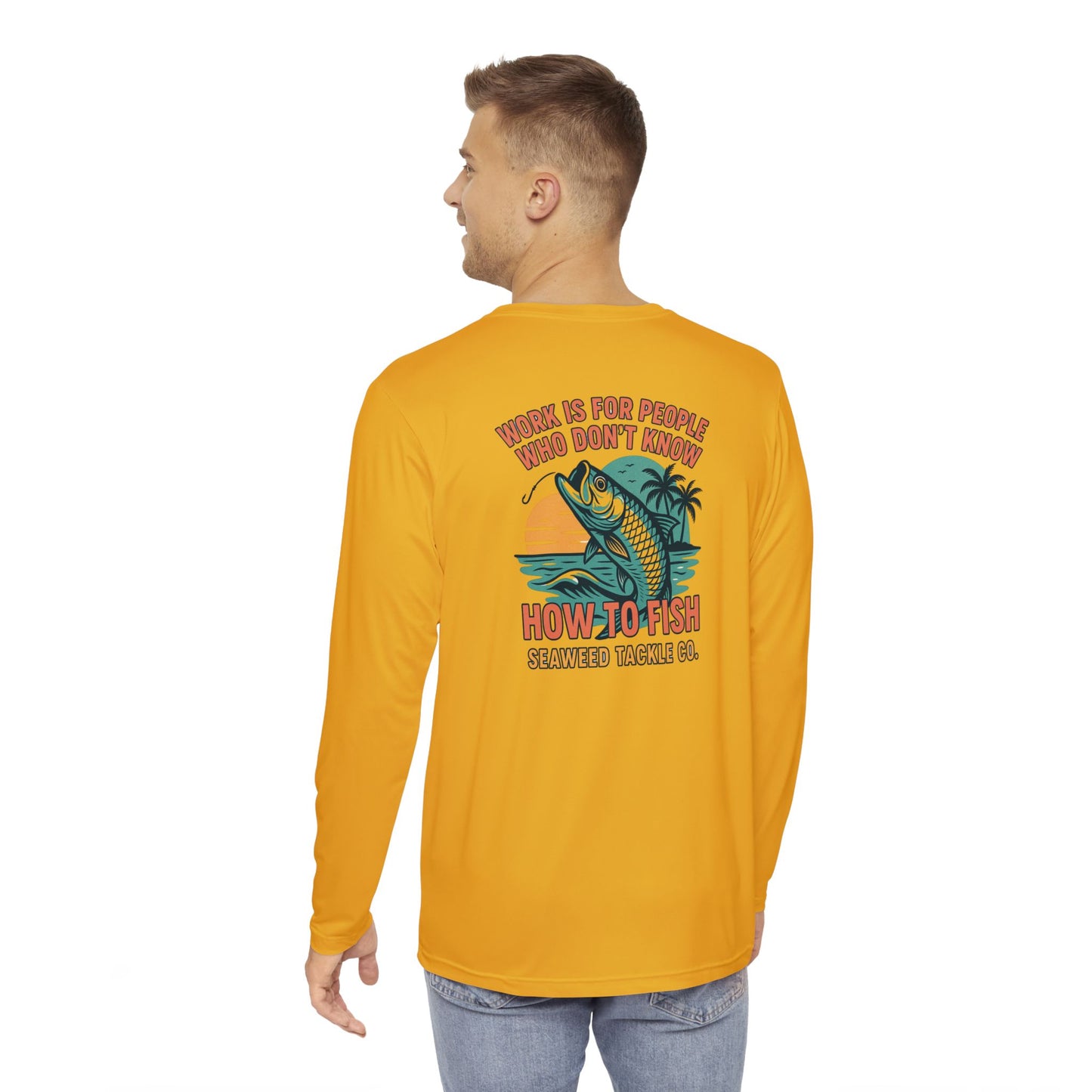 Retired to the Ocean - Long Sleeve Fishing Shirt - SeaWeed, Outdoor Apparel, Gift for Fishermen, Summer Style, Beach Wear