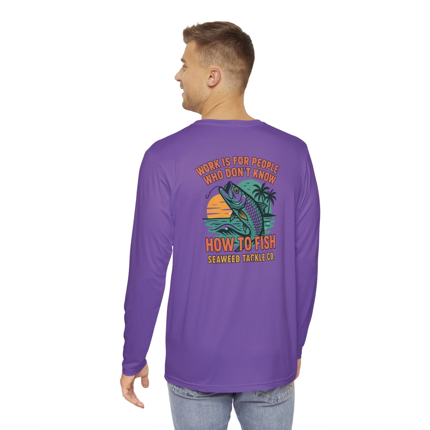 Retired to the Ocean - Purple - Long Sleeve Fishing Shirt - SeaWeed, Outdoor Apparel, Gift for Fishermen, Summer Style, Beach Wear
