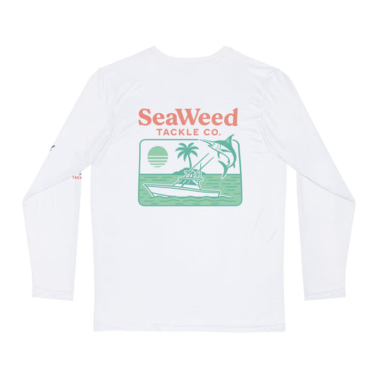 Marlin Mornings - Long Sleeve Fishing Shirt - SeaWeed Tackle Co, Outdoor Apparel, Gift for Fishermen, Summer Style, Beach Wear