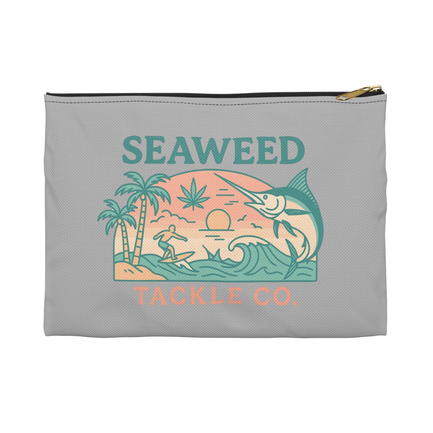 Fish Whistle Stash, Seaweed Tackle Co. Makeup Bag, Beachy Travel Organizer, Summer Vibes Clutch, Surfing Essentials Case