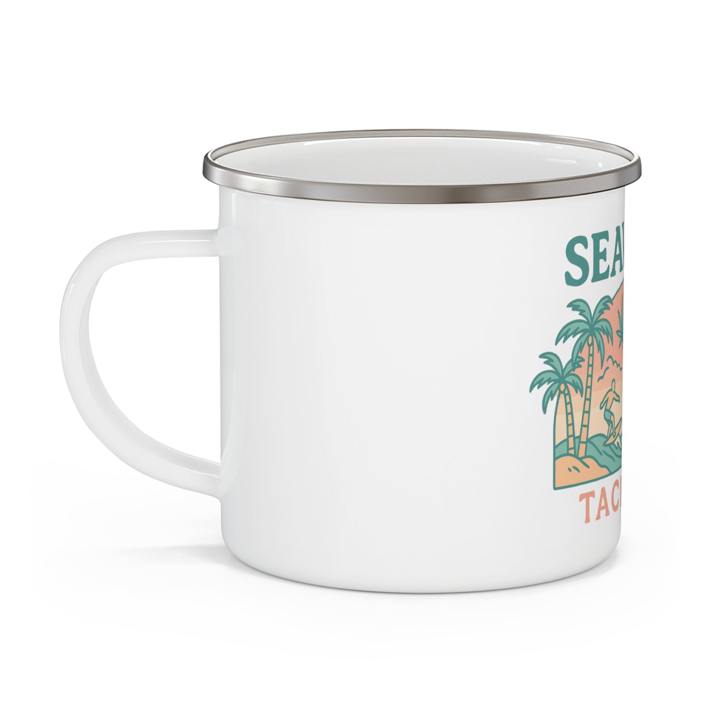 Seaweed Tackle Co. Enamel Camping Mug - Adventure Mug, Fishing Gift, Outdoorsy Mug, Beach Lover Gift, Camping Accessories