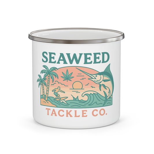 Seaweed Tackle Co. Enamel Camping Mug - Adventure Mug, Fishing Gift, Outdoorsy Mug, Beach Lover Gift, Camping Accessories